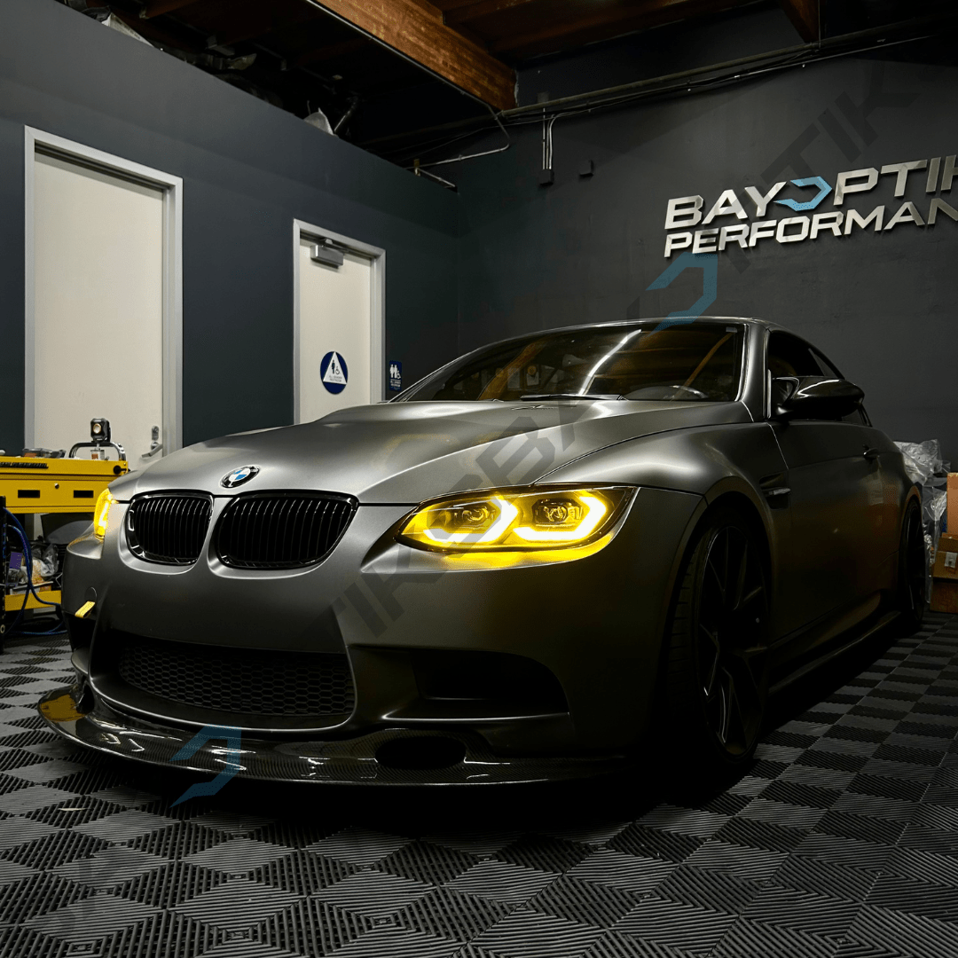 BMW E9X E90 E92 M3 & E92 Coupe Laser Style LED Headlights CSL Yellow/White